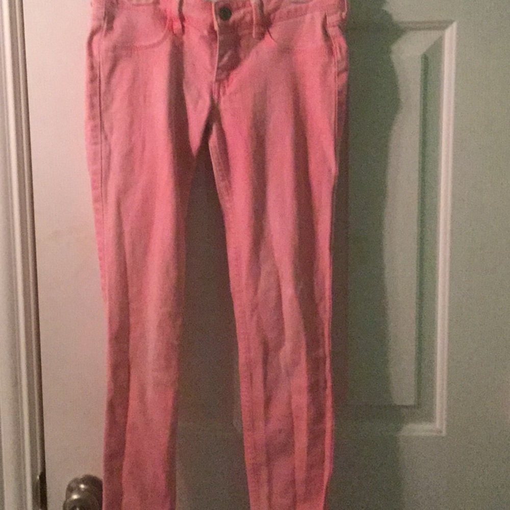 Neon Pink Hollister Skinny Jeans